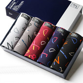 5 vnt./partija Bokseriniai šortai Vyriški apatiniai medvilninės apatinės kelnaitės Patogios kvėpuojančios vyriškos bagažinės U išgaubtos kelnaitės Aukštos kokybės