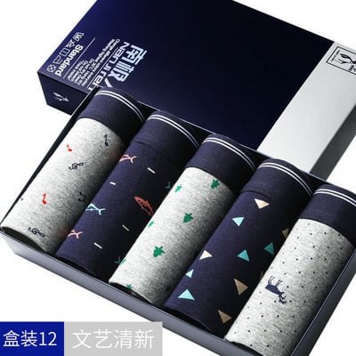 5 vnt./partija Bokseriniai šortai Vyriški apatiniai medvilninės apatinės kelnaitės Patogios kvėpuojančios vyriškos bagažinės U išgaubtos kelnaitės Aukštos kokybės