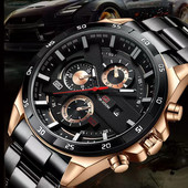 Vyriškas laisvalaikio sportinis laikrodis su šviečiančiomis rodyklėmis