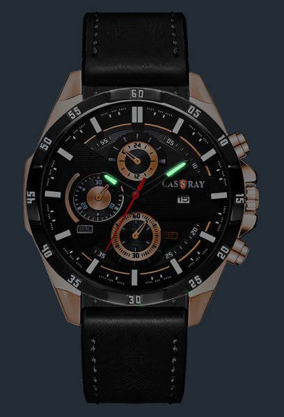 Vyriškas laisvalaikio sportinis laikrodis su šviečiančiomis rodyklėmis