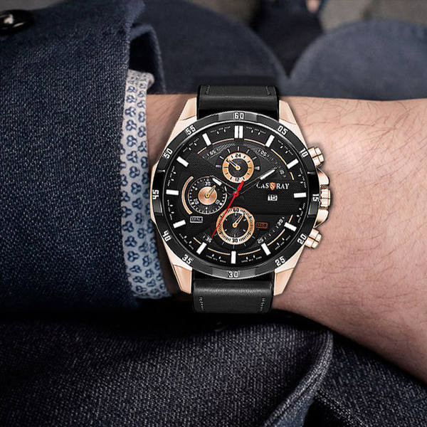 Vyriškas laisvalaikio sportinis laikrodis su šviečiančiomis rodyklėmis