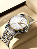 Világító férfi karóra ezüst és arany színben