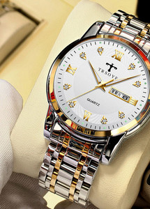 Világító férfi karóra ezüst és arany színben