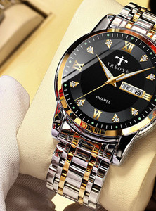 Világító férfi karóra ezüst és arany színben