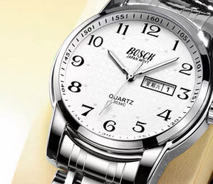 Világító férfi karóra ezüst és arany színben