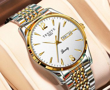 Világító férfi karóra ezüst és arany színben