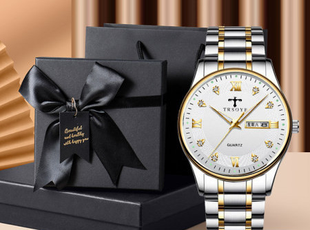 Világító férfi karóra ezüst és arany színben