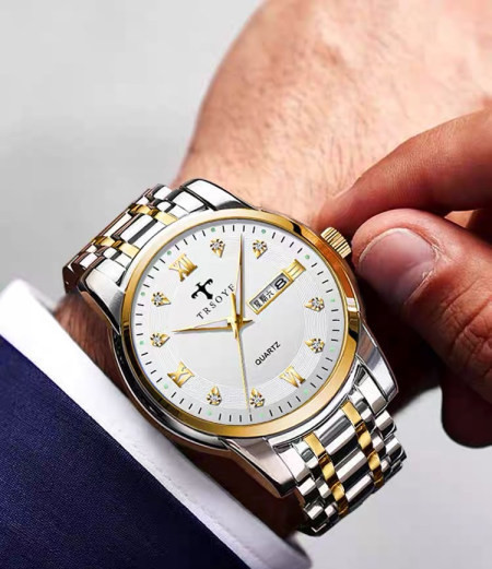 Világító férfi karóra ezüst és arany színben