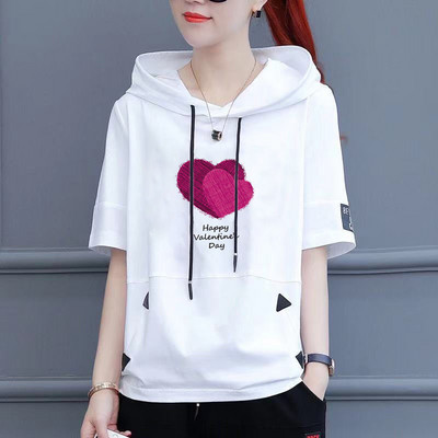 100 % medvilnės marškinėliai su kaklu, moteriški marškinėliai, 2021 m., laisvi korėjietiško stiliaus moteriški marškiniai Vasariniai trumpomis rankovėmis marškinėliai, moteriški marškinėliai