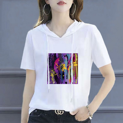 100 % medvilnės marškinėliai su kaklu, moteriški marškinėliai, 2021 m., laisvi korėjietiško stiliaus moteriški marškiniai Vasariniai trumpomis rankovėmis marškinėliai, moteriški marškinėliai