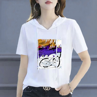 100 % medvilnės marškinėliai su kaklu, moteriški marškinėliai, 2021 m., laisvi korėjietiško stiliaus moteriški marškiniai Vasariniai trumpomis rankovėmis marškinėliai, moteriški marškinėliai