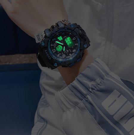 Sportinis laikrodis su silikonine apyranke