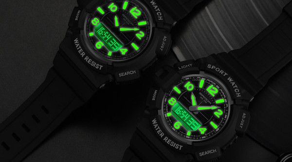 Gumi sportóra világító mutatókkal