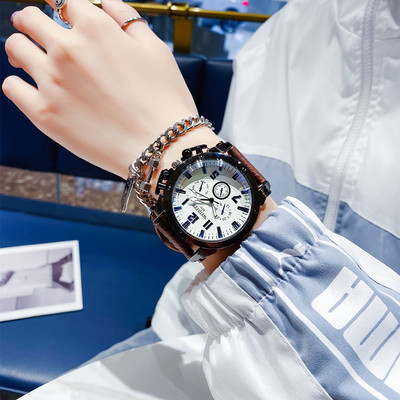 Apvalus ciferblatas vyriškas laisvalaikio laikrodis