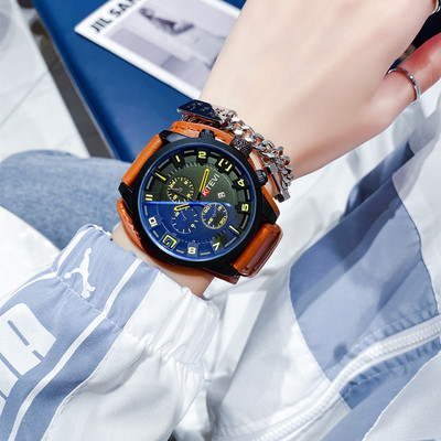 Apvalus ciferblatas vyriškas laisvalaikio laikrodis