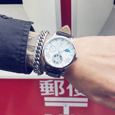 Apvalus ciferblatas vyriškas laisvalaikio laikrodis