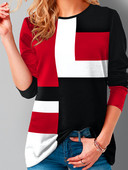 2022-es tavaszi bő, túlméretezett női ruházat Patchwork vintage póló, hosszú ujjú, O-nyakú felsők, mindenhez illő Casua női póló