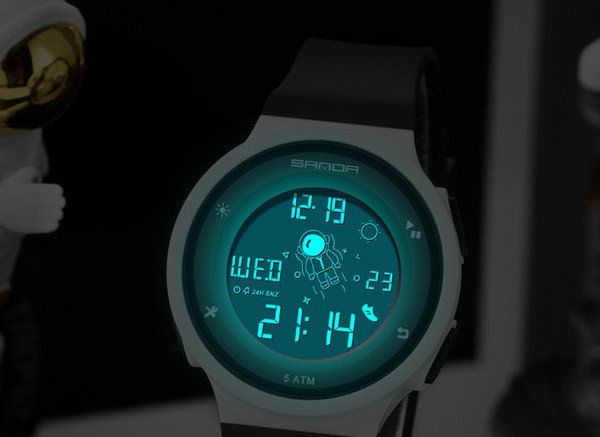 Muški elektronički svjetleći sat sa silikonskim remenom