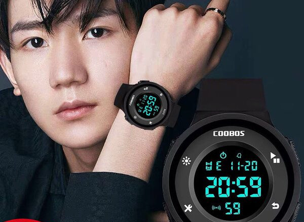 Muški elektronički svjetleći sat sa silikonskim remenom