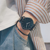 Modernus vyriškas laikrodis su eko odos apyranke