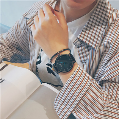 Modernus vyriškas laikrodis su eko odos apyranke