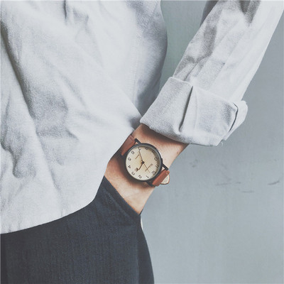 Modernus vyriškas laikrodis su eko odos apyranke