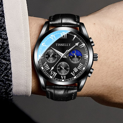 Világító férfi karóra fém szíjjal