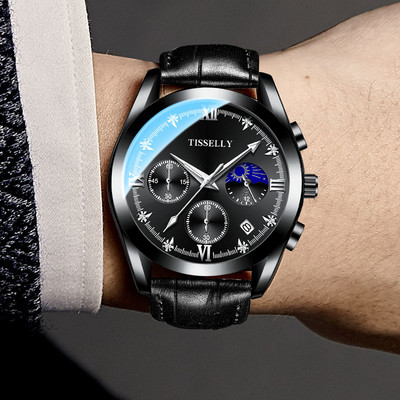 Világító férfi karóra fém szíjjal