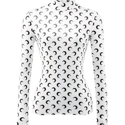 Karštas išpardavimas Mėnulio apačią mažinantys marškinėliai Ploni drabužiai Apsauga nuo saulės Ledinio šilko viršutinė apvali kaklo marškinėliai su aukšta apykakle Madingi jaunaties marginimo marškinėliai