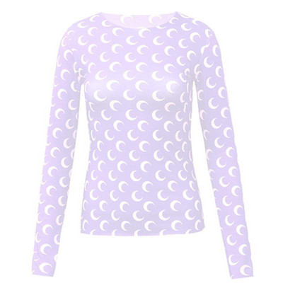 Karštas išpardavimas Mėnulio apačią mažinantys marškinėliai Ploni drabužiai Apsauga nuo saulės Ledinio šilko viršutinė apvali kaklo marškinėliai su aukšta apykakle Madingi jaunaties marginimo marškinėliai