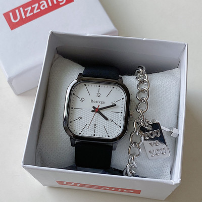 Férfi karóra négyzet alakú számlappal - retro modell