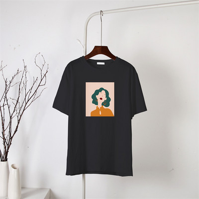 Blessyuki Mieli mergaitiški marškinėliai su raštais, moteriški vasarai, nauji 100 % medvilnė, estetiški raštai su O kaklu, moteriški palaidi marškinėliai