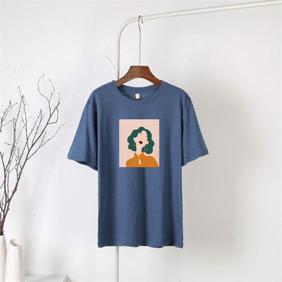 Blessyuki Mieli mergaitiški marškinėliai su raštais, moteriški vasarai, nauji 100 % medvilnė, estetiški raštai su O kaklu, moteriški palaidi marškinėliai