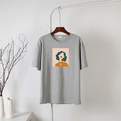 Blessyuki Mieli mergaitiški marškinėliai su raštais, moteriški vasarai, nauji 100 % medvilnė, estetiški raštai su O kaklu, moteriški palaidi marškinėliai