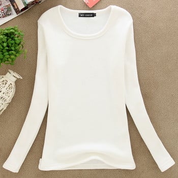 Γυναικεία μπλουζάκι χειμωνιάτικη Slim Fit Lady Thick Thermal T-shirts Ζεστά βελούδινα μπλουζάκια Γυναικεία μακριά εσώρουχα πουκάμισα Μέγεθος τοπ 4XL