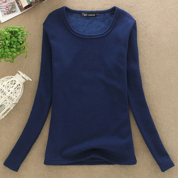 Γυναικεία μπλουζάκι χειμωνιάτικη Slim Fit Lady Thick Thermal T-shirts Ζεστά βελούδινα μπλουζάκια Γυναικεία μακριά εσώρουχα πουκάμισα Μέγεθος τοπ 4XL