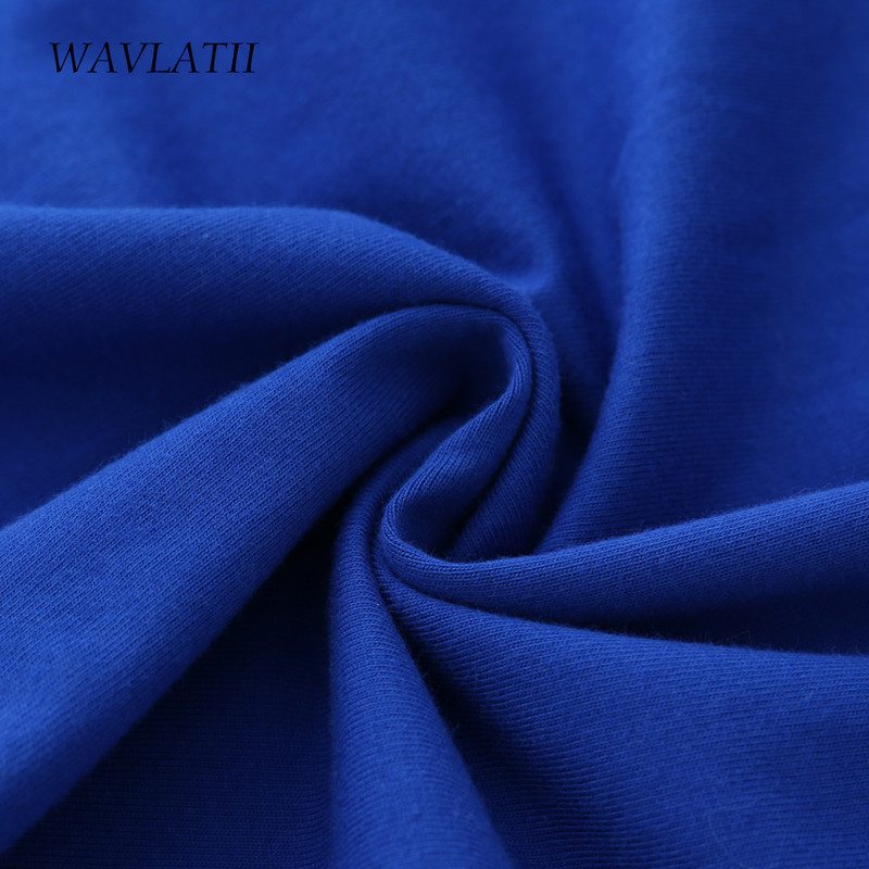 WAVLATII 2021 m. Nauji moteriški medvilniniai marškinėliai Moteriški laisvalaikio balti juodi marškinėliai Moteriški vasariniai dideli mėlyni viršutiniai marškinėliai WT2103