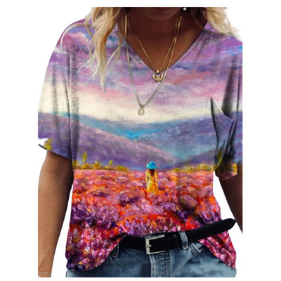 S-3XL tricou casual de vară 2021, tricou cu imprimeu animal pentru femei, topuri cu mânecă scurtă, cu gât în V, pentru femei, dimensiune hipster de stradă