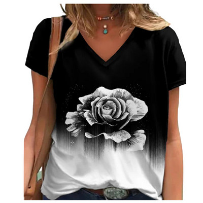 S-3XL tricou casual de vară 2021, tricou cu imprimeu animal pentru femei, topuri cu mânecă scurtă, cu gât în V, pentru femei, dimensiune hipster de stradă