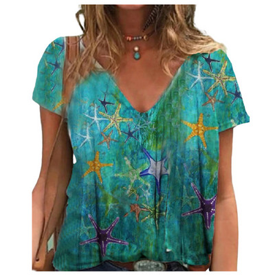 S-3XL tricou casual de vară 2021, tricou cu imprimeu animal pentru femei, topuri cu mânecă scurtă, cu gât în V, pentru femei, dimensiune hipster de stradă