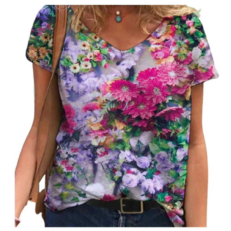 S-3XL tricou casual de vară 2021, tricou cu imprimeu animal pentru femei, topuri cu mânecă scurtă, cu gât în V, pentru femei, dimensiune hipster de stradă