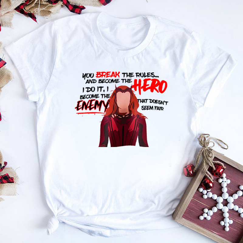 Cămașă de vrăjitoare stacojie de epocă Chaos Magic Wanda Maximoff Tricou Multiverse of Madness Retro Doctor Strange 2022 Funny Sayings Tricou