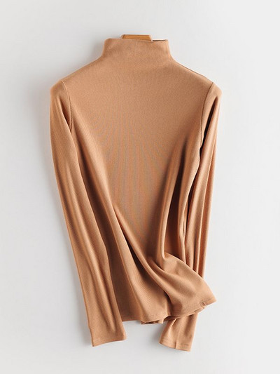 SuyaDream moteriški apatiniai marškinėliai tikro šilko mišinio ilgomis rankovėmis, 2021 m. rudens žieminiai marškinėliai su vėžliais