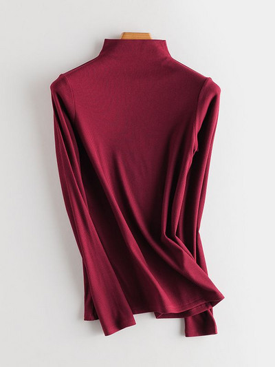 SuyaDream moteriški apatiniai marškinėliai tikro šilko mišinio ilgomis rankovėmis, 2021 m. rudens žieminiai marškinėliai su vėžliais