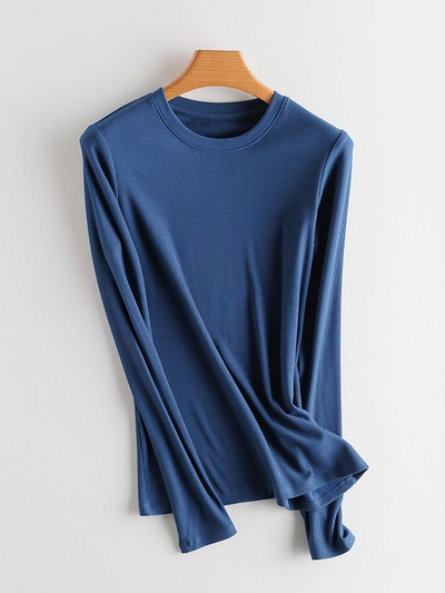 SuyaDream moteriški apatiniai marškinėliai tikro šilko mišinio ilgomis rankovėmis, 2021 m. rudens žieminiai marškinėliai su vėžliais