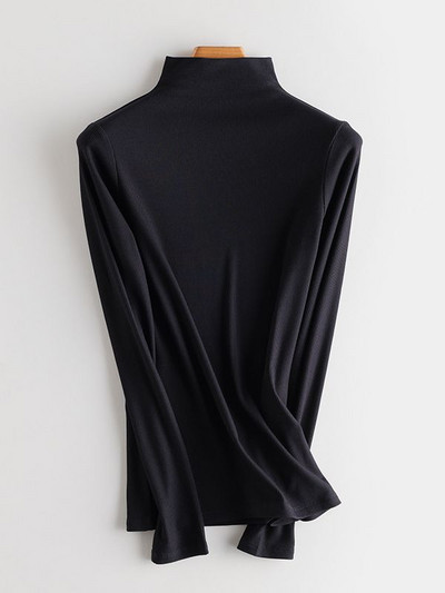 SuyaDream moteriški apatiniai marškinėliai tikro šilko mišinio ilgomis rankovėmis, 2021 m. rudens žieminiai marškinėliai su vėžliais