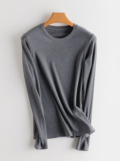 SuyaDream moteriški apatiniai marškinėliai tikro šilko mišinio ilgomis rankovėmis, 2021 m. rudens žieminiai marškinėliai su vėžliais