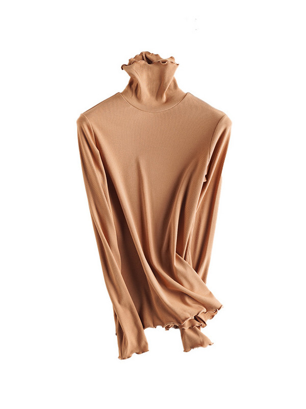 SuyaDream moteriški apatiniai marškinėliai tikro šilko mišinio ilgomis rankovėmis, 2021 m. rudens žieminiai marškinėliai su vėžliais