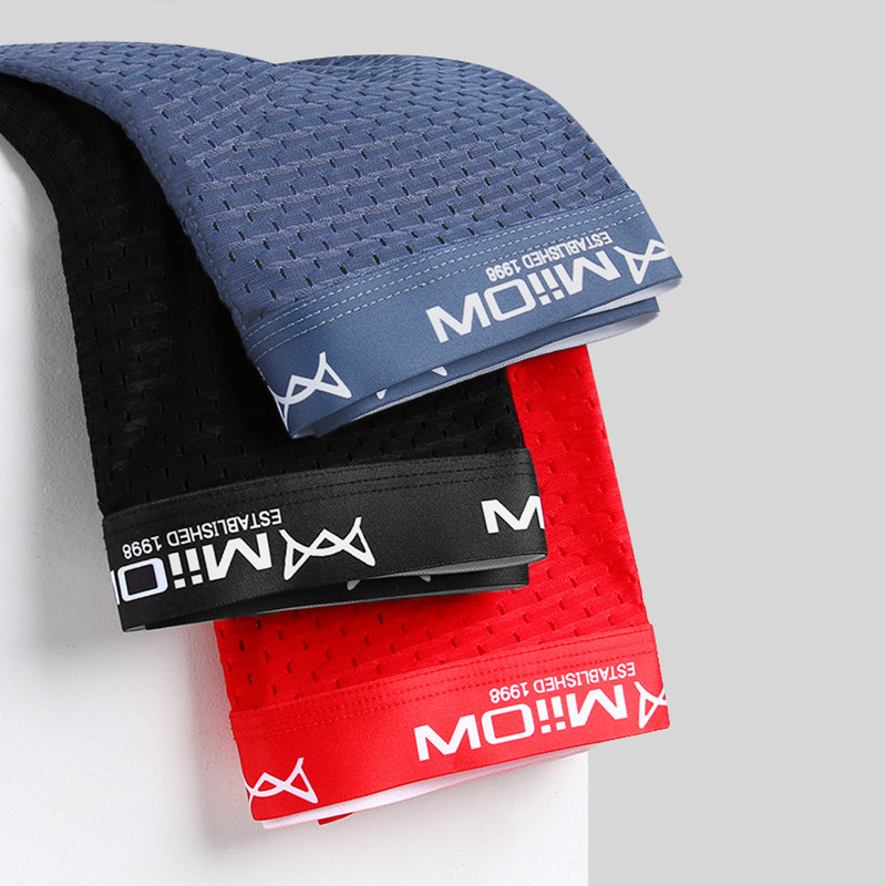 MiiOW 3Pcs Seksi Mrežaste Muške Bokserice Graphene Muške Gaćice Ice Silk Gaćice Prozračne 4XL Boxershort 2022