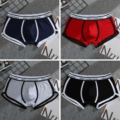 Vyriški apatiniai medvilniniai bokseriai kelnaitės Patogios vyriškos apatinės kelnaitės Seksualios solidžios „Cuecas“ lagaminai Firminiai šortai Vyriški „Boxer“ plius dydis